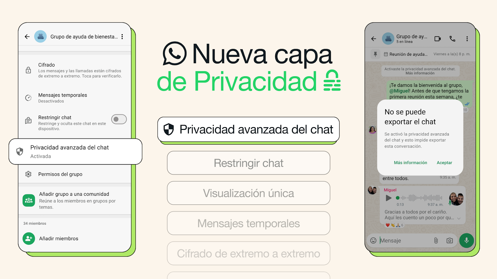 WhatsApp incorpora nueva función de Privacidad Avanzada